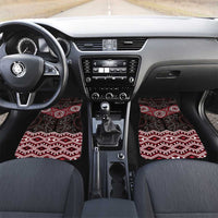 New Zealand Aotearoa Car Mats Red Taniko Art Maori Pattern LT05 Set 2pcs - Front Red - Polynesian Pride
