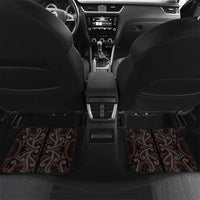 New Zealand Aotearoa Car Mats Red Taniko Art Maori Pattern LT05 Set 2pcs - Back Red - Polynesian Pride
