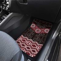 New Zealand Aotearoa Car Mats Red Taniko Art Maori Pattern LT05 - Polynesian Pride