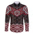 New Zealand Aotearoa Family Matching Long Sleeve Bodycon Dress and Hawaiian Shirt Red Taniko Art Maori Pattern