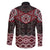 New Zealand Aotearoa Family Matching Long Sleeve Bodycon Dress and Hawaiian Shirt Red Taniko Art Maori Pattern