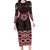 New Zealand Aotearoa Family Matching Long Sleeve Bodycon Dress and Hawaiian Shirt Red Taniko Art Maori Pattern