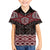 New Zealand Aotearoa Family Matching Off The Shoulder Long Sleeve Dress and Hawaiian Shirt Red Taniko Art Maori Pattern