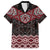 New Zealand Aotearoa Family Matching Off Shoulder Maxi Dress and Hawaiian Shirt Red Taniko Art Maori Pattern