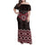 New Zealand Aotearoa Family Matching Off Shoulder Maxi Dress and Hawaiian Shirt Red Taniko Art Maori Pattern