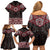 New Zealand Aotearoa Family Matching Off Shoulder Short Dress and Hawaiian Shirt Red Taniko Art Maori Pattern