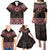 New Zealand Aotearoa Family Matching Puletasi and Hawaiian Shirt Red Taniko Art Maori Pattern