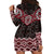 New Zealand Aotearoa Hoodie Dress Red Taniko Art Maori Pattern