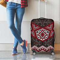 New Zealand Aotearoa Luggage Cover Red Taniko Art Maori Pattern LT05 - Polynesian Pride