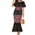 New Zealand Aotearoa Mermaid Dress Red Taniko Art Maori Pattern