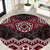 New Zealand Aotearoa Round Carpet Red Taniko Art Maori Pattern