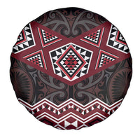 New Zealand Aotearoa Spare Tire Cover Red Taniko Art Maori Pattern LT05 - Polynesian Pride