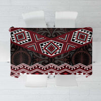 New Zealand Aotearoa Tablecloth Red Taniko Art Maori Pattern LT05 Red - Polynesian Pride