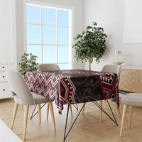 New Zealand Aotearoa Tablecloth Red Taniko Art Maori Pattern LT05 - Polynesian Pride