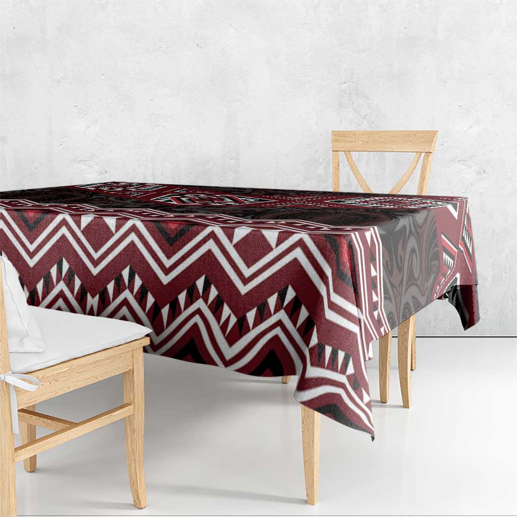 New Zealand Aotearoa Tablecloth Red Taniko Art Maori Pattern LT05 - Polynesian Pride