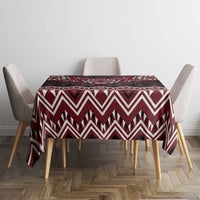 New Zealand Aotearoa Tablecloth Red Taniko Art Maori Pattern LT05 - Polynesian Pride