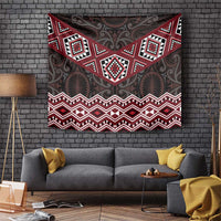 New Zealand Aotearoa Tapestry Red Taniko Art Maori Pattern LT05 Red - Polynesian Pride