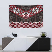 New Zealand Aotearoa Tapestry Red Taniko Art Maori Pattern LT05 - Polynesian Pride