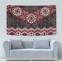 New Zealand Aotearoa Tapestry Red Taniko Art Maori Pattern LT05 - Polynesian Pride