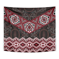 New Zealand Aotearoa Tapestry Red Taniko Art Maori Pattern LT05 - Polynesian Pride