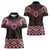 New Zealand Aotearoa Women Polo Shirt Red Taniko Art Maori Pattern