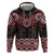 New Zealand Aotearoa Zip Hoodie Red Taniko Art Maori Pattern