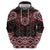 New Zealand Aotearoa Zip Hoodie Red Taniko Art Maori Pattern