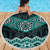 New Zealand Aotearoa Beach Blanket Turquoise Taniko Art Maori Pattern