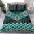 New Zealand Aotearoa Bedding Set Turquoise Taniko Art Maori Pattern