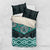 New Zealand Aotearoa Bedding Set Turquoise Taniko Art Maori Pattern