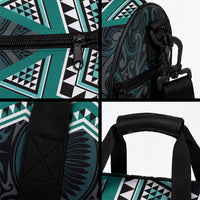New Zealand Aotearoa Duffle Bag Turquoise Taniko Art Maori Pattern LT05 - Polynesian Pride