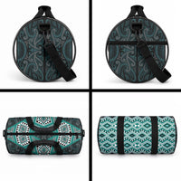 New Zealand Aotearoa Duffle Bag Turquoise Taniko Art Maori Pattern LT05 - Polynesian Pride