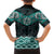 New Zealand Aotearoa Family Matching Long Sleeve Bodycon Dress and Hawaiian Shirt Turquoise Taniko Art Maori Pattern