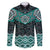 New Zealand Aotearoa Family Matching Long Sleeve Bodycon Dress and Hawaiian Shirt Turquoise Taniko Art Maori Pattern