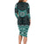 New Zealand Aotearoa Family Matching Long Sleeve Bodycon Dress and Hawaiian Shirt Turquoise Taniko Art Maori Pattern