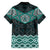 New Zealand Aotearoa Family Matching Short Sleeve Bodycon Dress and Hawaiian Shirt Turquoise Taniko Art Maori Pattern