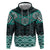 New Zealand Aotearoa Hoodie Turquoise Taniko Art Maori Pattern