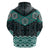 New Zealand Aotearoa Hoodie Turquoise Taniko Art Maori Pattern