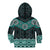 New Zealand Aotearoa Kid Hoodie Turquoise Taniko Art Maori Pattern