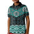 New Zealand Aotearoa Kid Polo Shirt Turquoise Taniko Art Maori Pattern