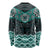 New Zealand Aotearoa Long Sleeve Shirt Turquoise Taniko Art Maori Pattern