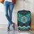 New Zealand Aotearoa Luggage Cover Turquoise Taniko Art Maori Pattern