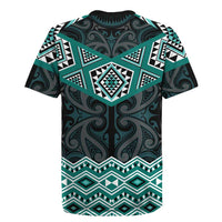New Zealand Aotearoa Rugby Jersey Turquoise Taniko Art Maori Pattern LT05 - Polynesian Pride