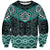 New Zealand Aotearoa Sweatshirt Turquoise Taniko Art Maori Pattern