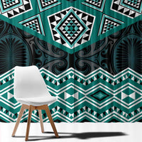 New Zealand Aotearoa Window Curtain Turquoise Taniko Art Maori Pattern LT05 - Polynesian Pride