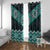 New Zealand Aotearoa Window Curtain Turquoise Taniko Art Maori Pattern