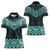 New Zealand Aotearoa Women Polo Shirt Turquoise Taniko Art Maori Pattern