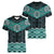 New Zealand Aotearoa Women V-Neck T-Shirt Turquoise Taniko Art Maori Pattern