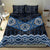 New Zealand Aotearoa Bedding Set Blue Taniko Art Maori Pattern