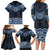 New Zealand Aotearoa Family Matching Long Sleeve Bodycon Dress and Hawaiian Shirt Blue Taniko Art Maori Pattern